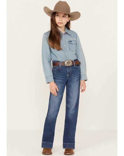 Wrangler 112315035 Girls Boot Cut Jean Mid Light Wash – J.C. Western® Wear