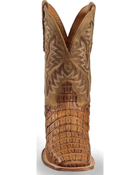 El Dorado Men's Handmade Caiman Stockman Boots - Broad Square Toe, Brown, hi-res