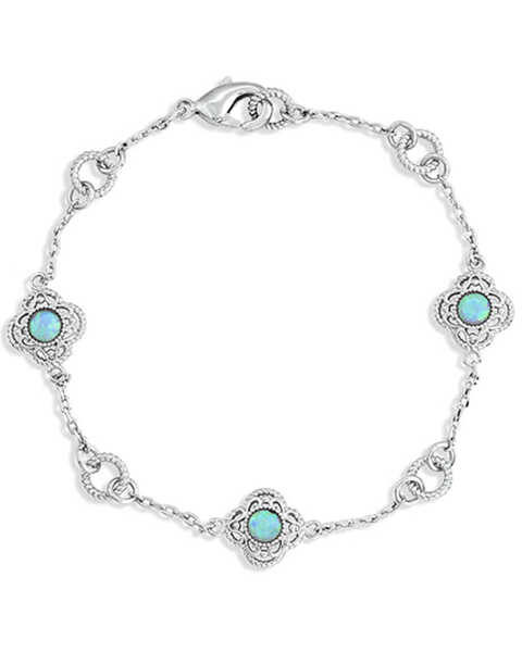 Montana Silversmiths Women's Chasing Opals Silver Charm Bracelet, Silver, hi-res