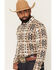 Image #2 - Panhandle Slim Men's Southwestern Print Long Sleeve Snap Stretch Western Shirt, Brown, hi-res