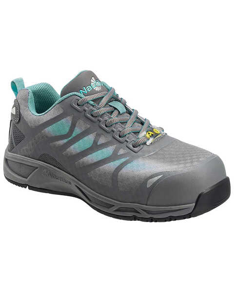 Image #1 - Nautilus Women's ESD Athletic Work Shoes - Composite Toe, Grey, hi-res