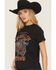 Image #2 - Wrangler Retro Women's Vintage Bucking Horse Short Sleeve Graphic Tee, Black, hi-res