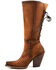 Dan Post Women's Corsette Back Lace Tall Western Leather Boots - Snip Toe, Red, hi-res