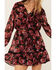 Lovestitch Women's Magenta Floral Floral Lace Trim Mini Dress, Magenta, hi-res