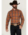 Image #1 - Cody James Men's Dobby Plaid Print Long Sleeve Button-Down Stretch Western Shirt, Blue, hi-res