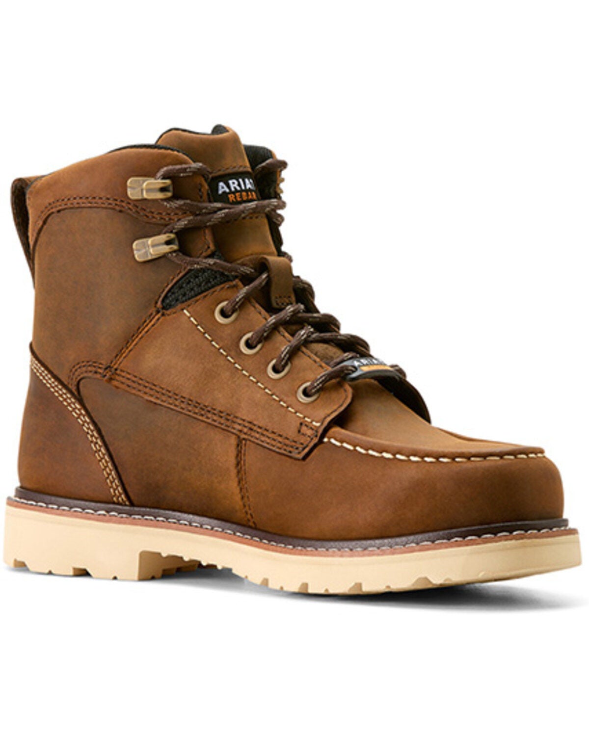 Ariat Women's Rebar Lift Waterproof Work Boots - Soft Toe, Brown, hi-res