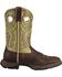 Image #2 - Durango Lady Rebel Green Saddle Cowgirl Boots - Square Toe, , hi-res
