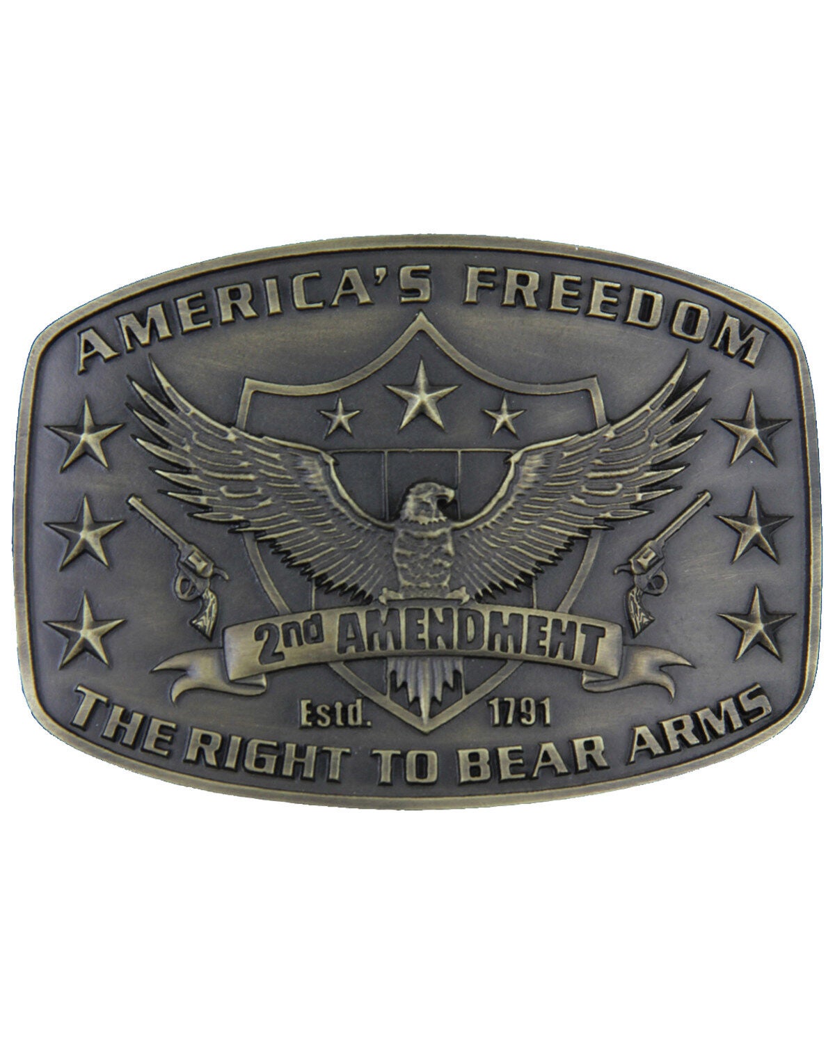 Montana Silversmith's 2nd Amendment Heritage Attitude Buckle, Gold, hi-res