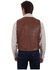 Image #2 - Scully Leatherwear Men's Tailored Vintage Lamb Leather Vest, Brown, hi-res