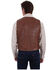 Scully Leatherwear Men's Tailored Vintage Lamb Leather Vest , Brown, hi-res