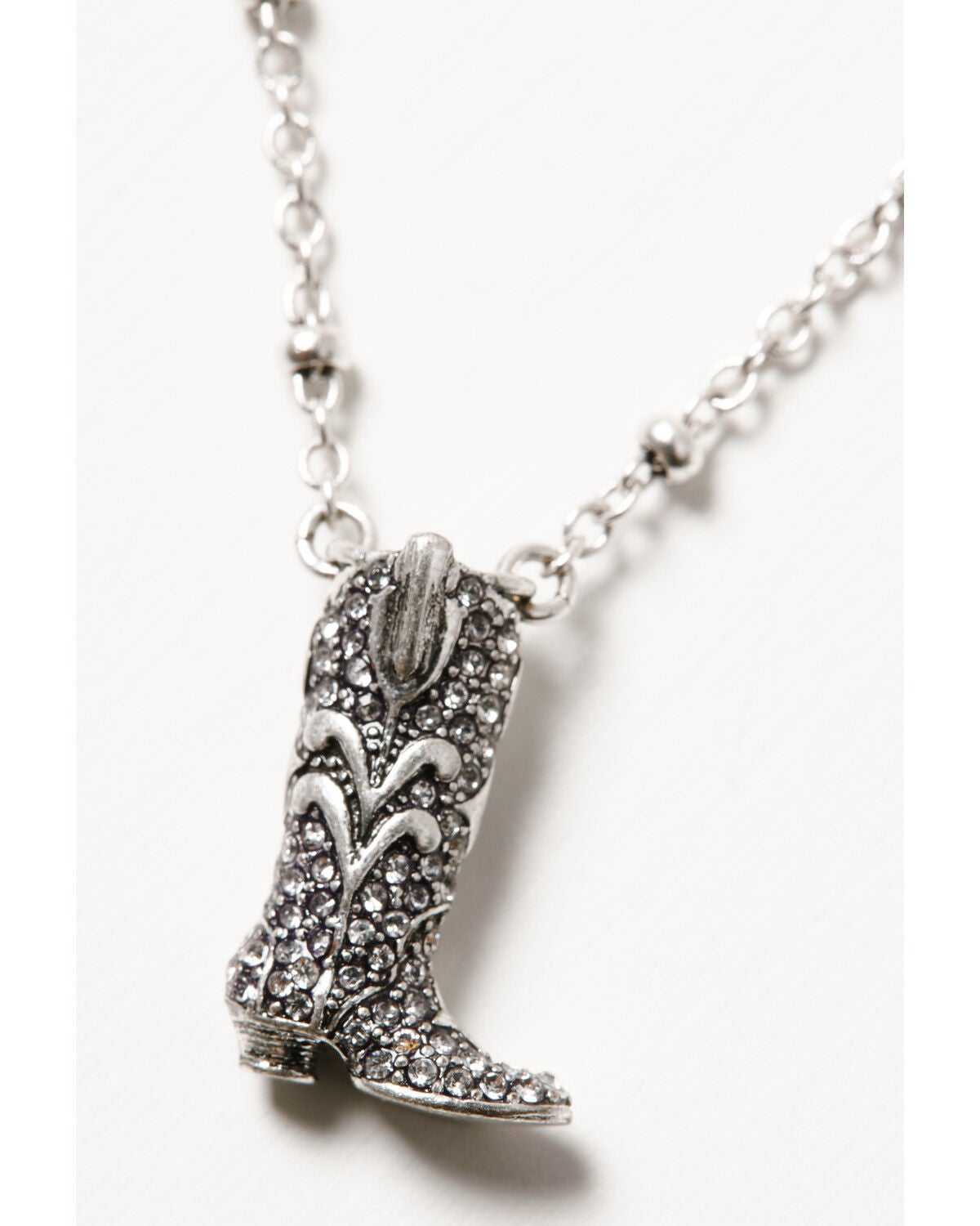 Image #3 - Lainey Wilson Women's Crystal Pav&eacute; Boot Pendant Necklace, Silver, hi-res
