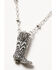 Image #3 - Lainey Wilson Women's Crystal Pav&eacute; Boot Pendant Necklace, Silver, hi-res