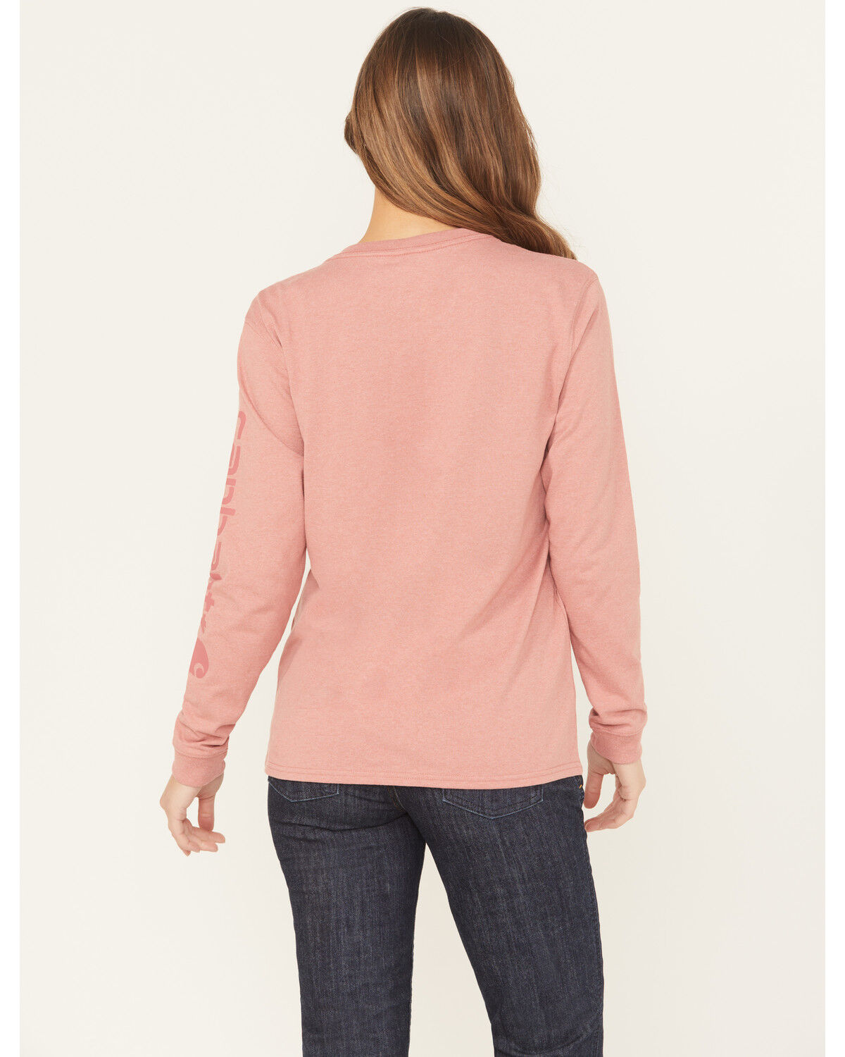 Image #4 - Carhartt Women's Loose Fit Heavyweight Long Sleeve Graphic Work T-Shirt, Rose, hi-res