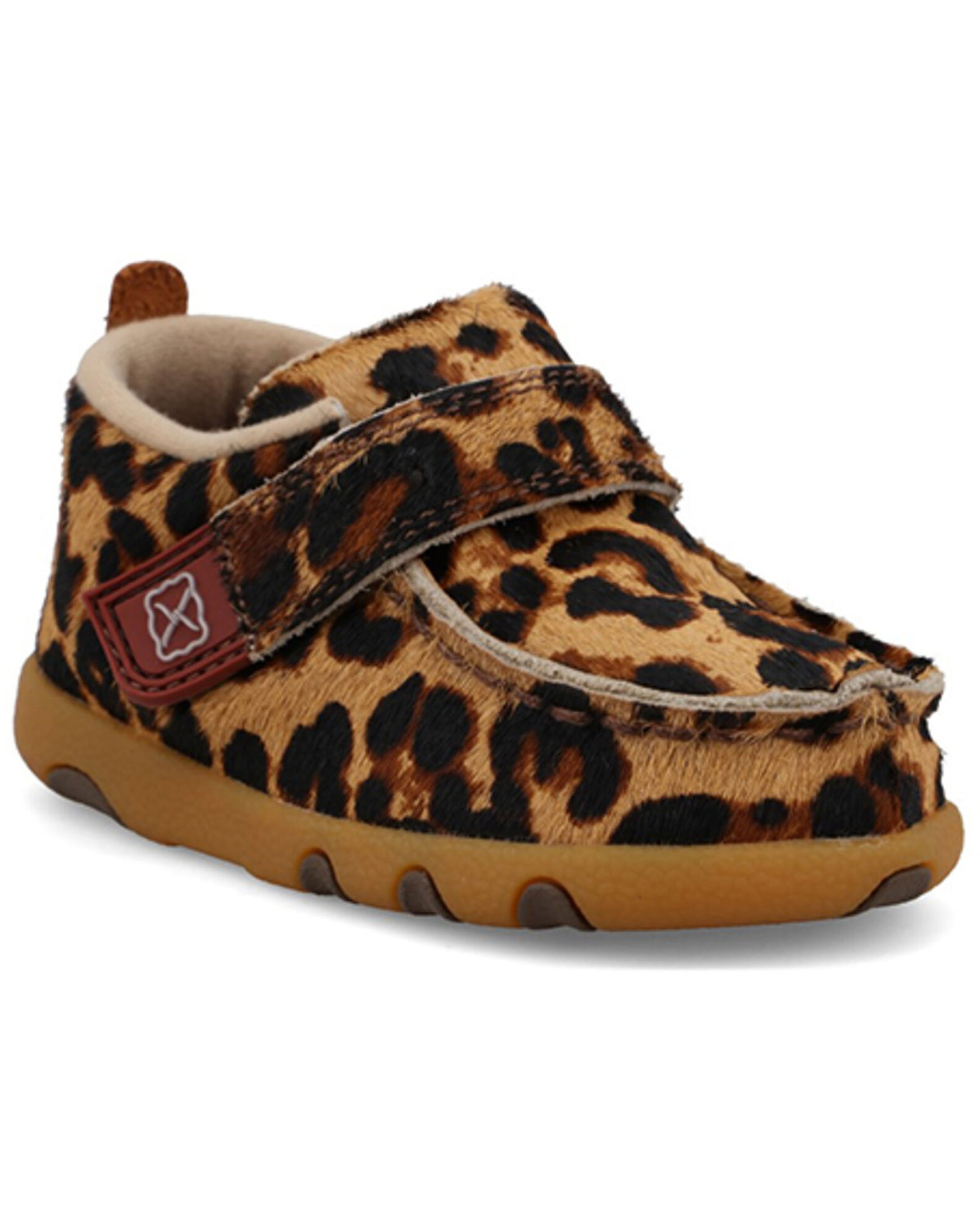 Twisted X Toddler Girls' Leopard Driving Moc Shoes - Toe