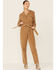 Maggie Sweet Women's Corduroy Long Sleeve Belted Jumpsuit, Tan, hi-res