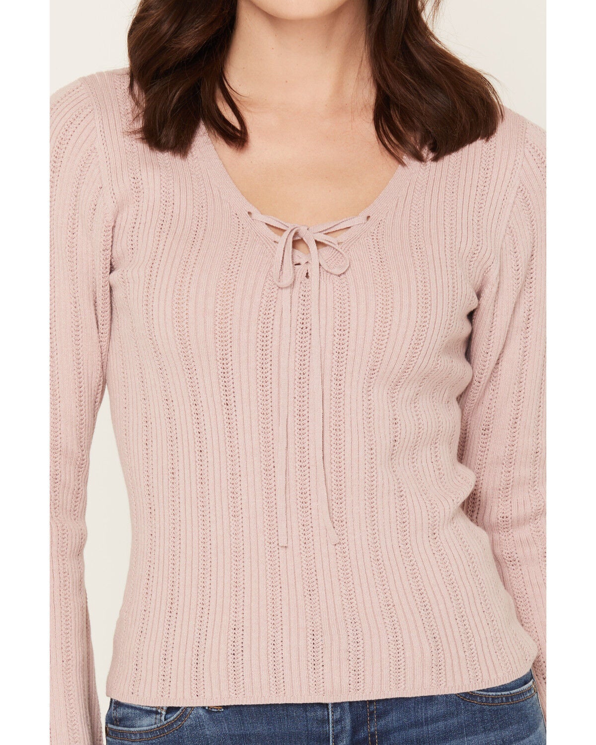 Image #3 - Shyanne Women's Stinner Open V-Neck Sweater, Violet, hi-res