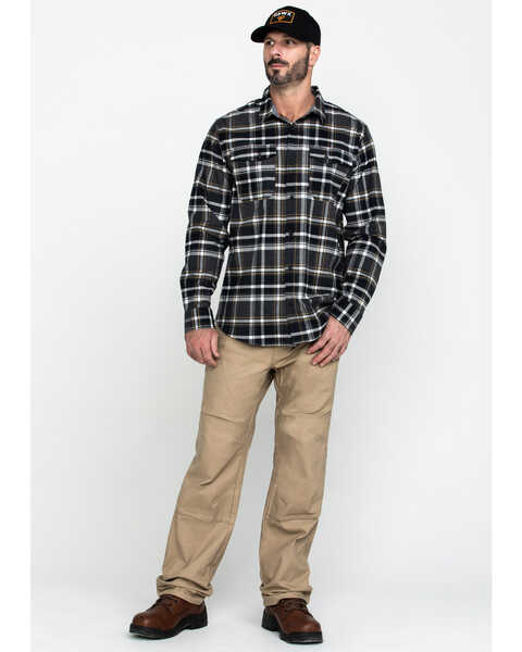 Image #6 - Hawx Men's Grey Berm Stretch Plaid Long Sleeve Flannel Work Shirt , , hi-res