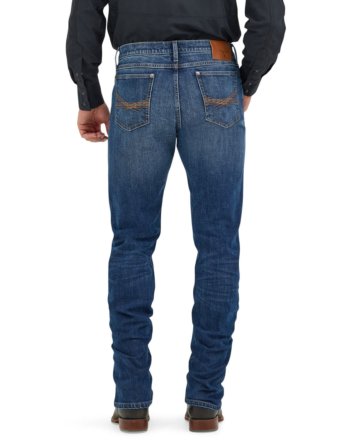 Image #1 - Wrangler 20X Men's 44MWX Pepperstone Dark Wash Slim Straight Stretch Denim Jeans, Dark Wash, hi-res
