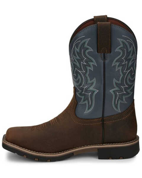 Image #3 - Justin Men's Waterproof Western Work Boots - Soft Toe, Chocolate, hi-res