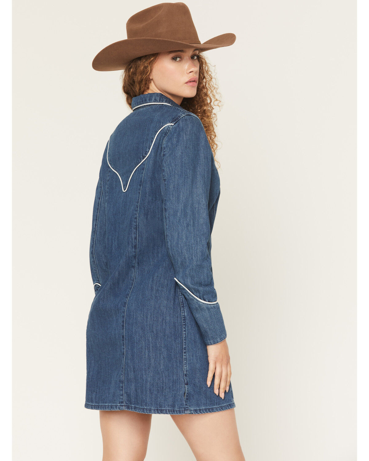 Wrangler Women's Western Long Sleeve Snap Mini Denim Dress