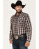 Image #2 - Gibson Men's Mineshaft Plaid Snap Western Shirt, Brown, hi-res