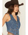 Image #2 - Levi's Premium Women's Big Yikes Braided Denim Vest, Medium Wash, hi-res