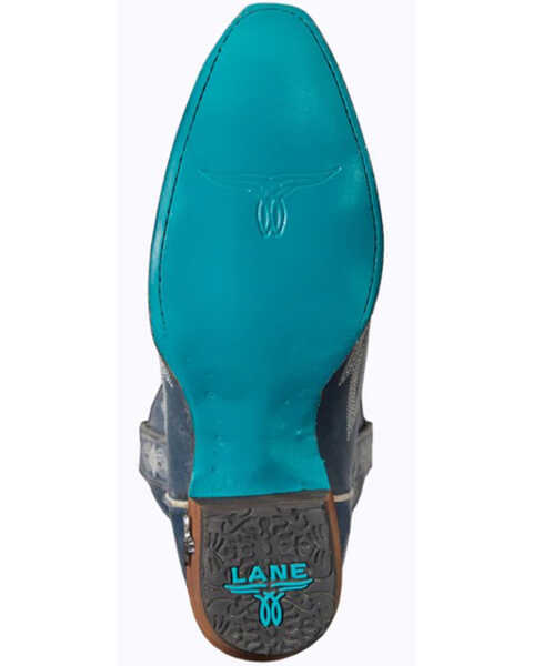 Lane Women's Lexington Distressed Western Fashion Booties - Snip Toe , Charcoal, hi-res