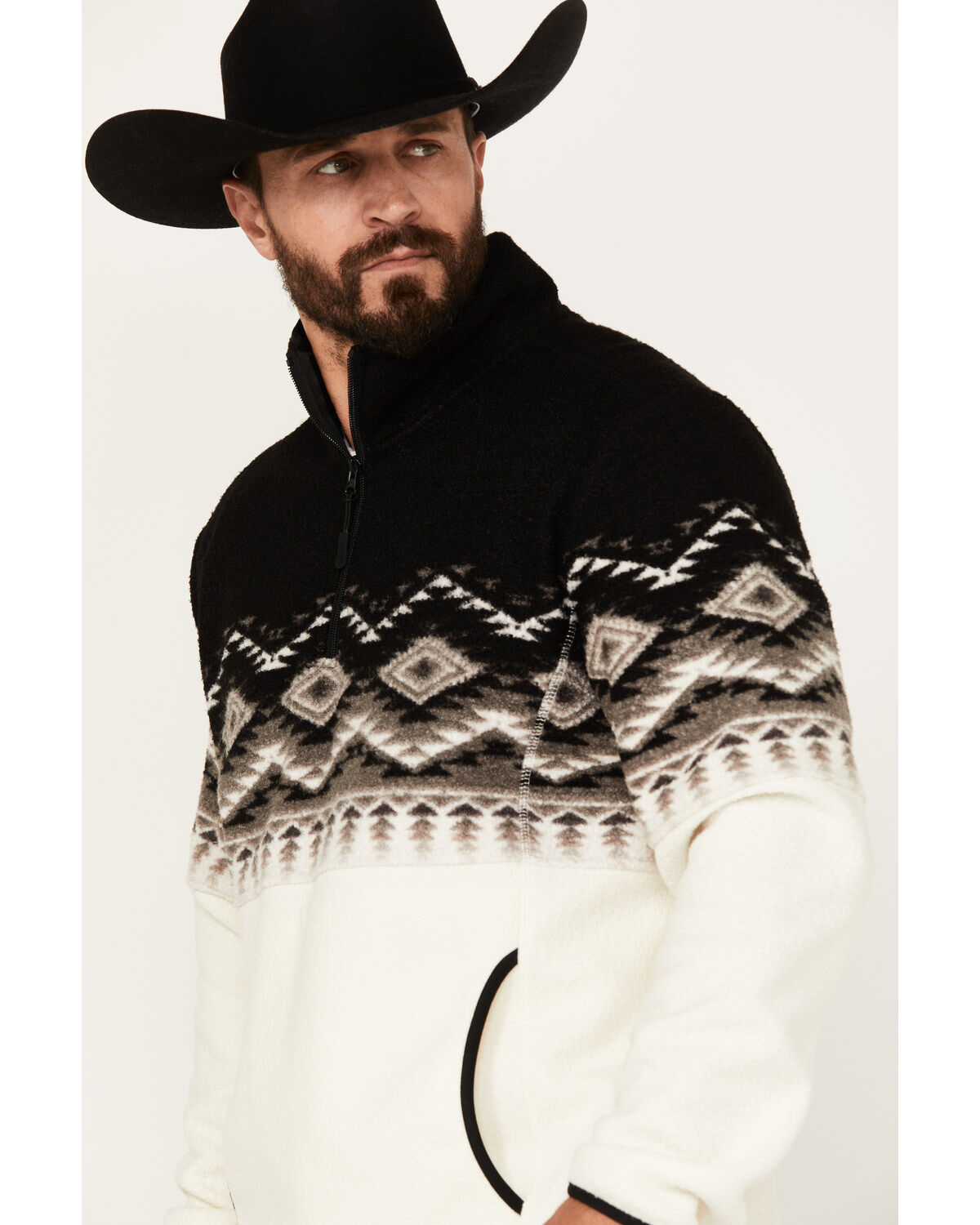 Image #2 - Powder River Outfitters by Panhandle Men's Southwestern Print Zip Pullover, , hi-res