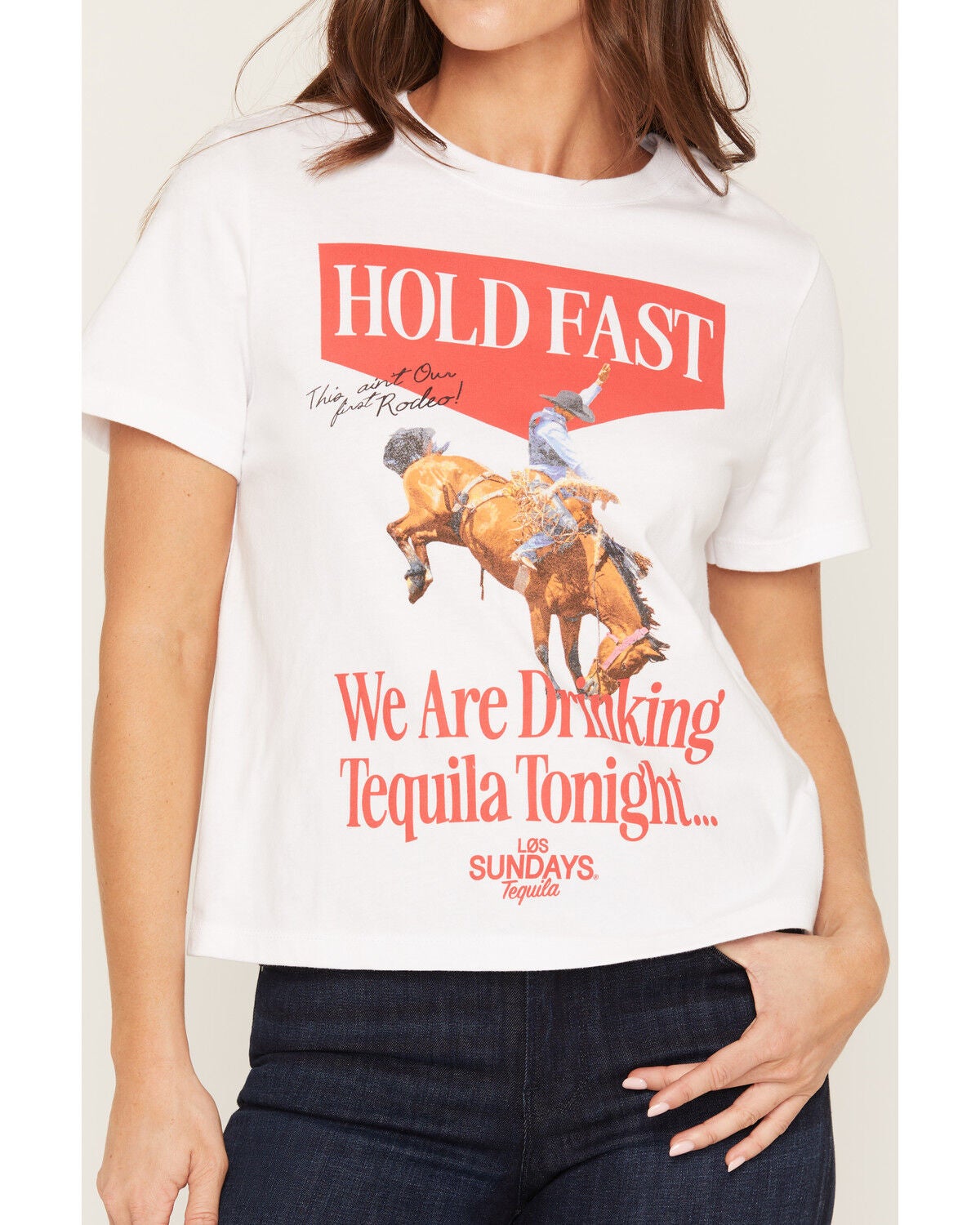 Image #3 - Los Sundays Women's Hold Fast Short Sleeve Graphic Tee, White, hi-res