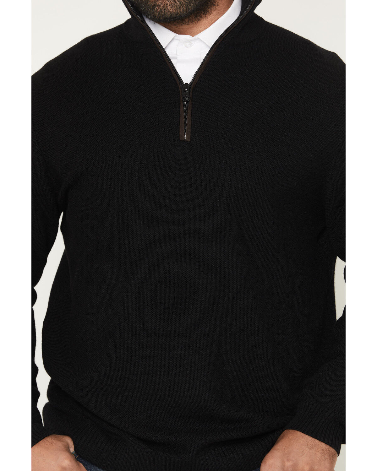 Image #3 - Cody James Black 1978® Men's Parker Solid 1/4 Zip Pullover Sweater, Black, hi-res