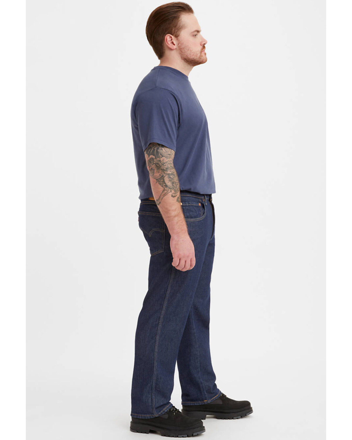Image #2 - Levi's Men's On That Mountain Dark Wash Stretch Relaxed Straight Jeans, Blue, hi-res