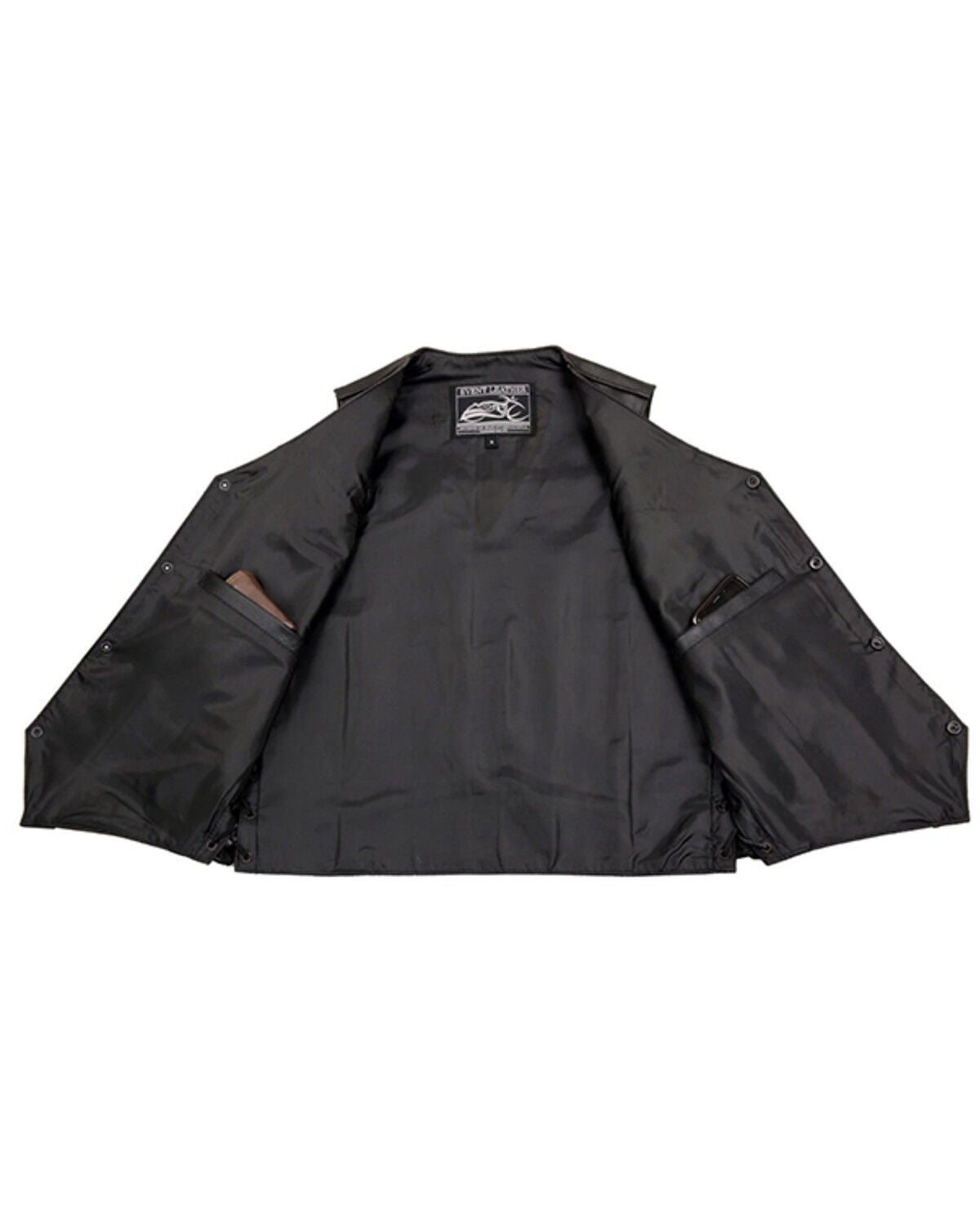 Image #2 - Milwaukee Leather Men's Black Classic Side Lace Biker Vest, Black, hi-res