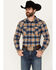 Image #1 - Pendleton Men's Wyatt Plaid Print Long Sleeve Snap Western Shirt, Dark Blue, hi-res