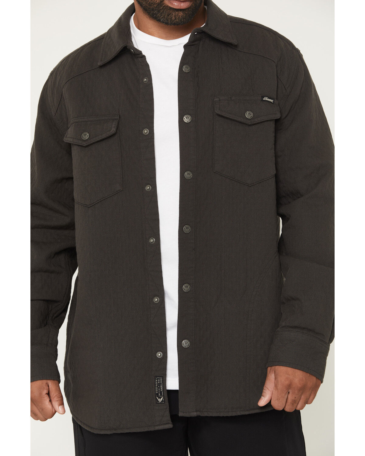 Image #3 - Thorogood Men's Rugged Ridge Snap Shirt Jacket, Dark Grey, hi-res