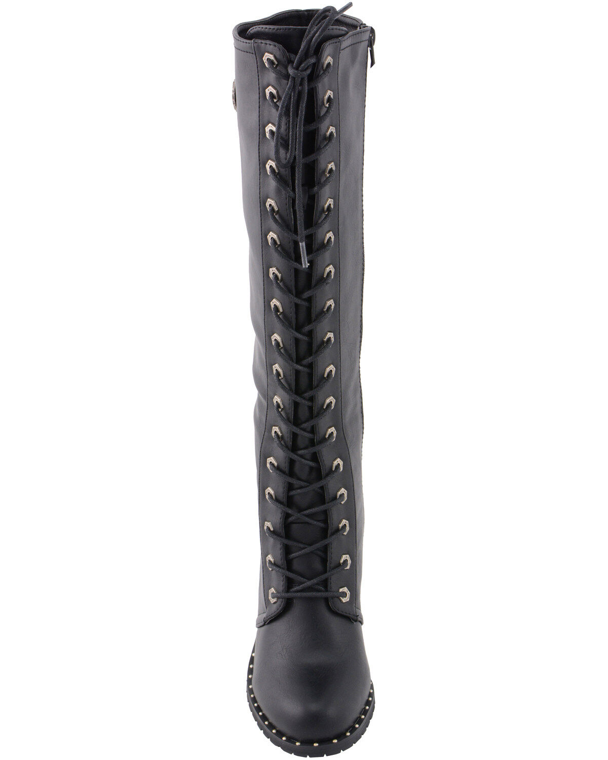 Image #5 - Milwaukee Leather Women's Lace To Toe Boots - Round Toe, Black, hi-res