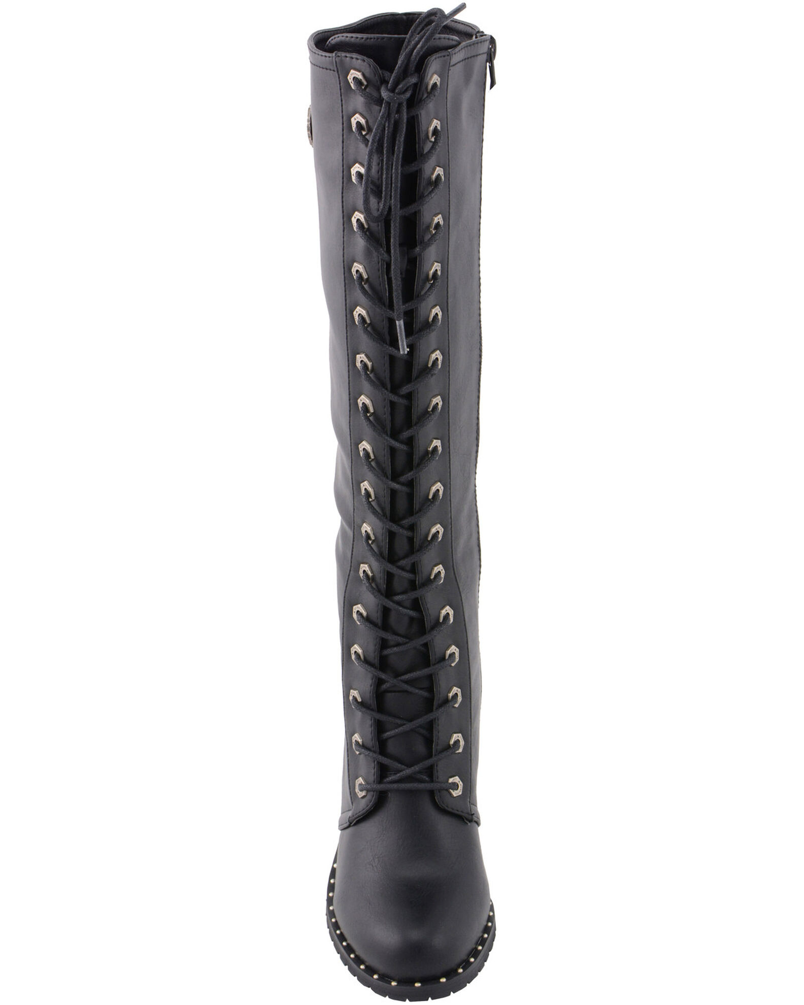 Image #5 - Milwaukee Leather Women's Lace To Toe Boots - Round Toe, Black, hi-res