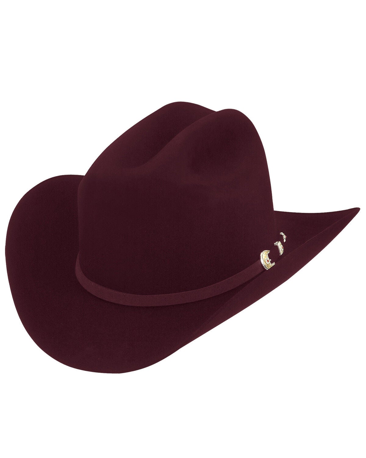 Image #1 - Larry Mahan Real 6X Felt Cowboy Hat, Wine, hi-res