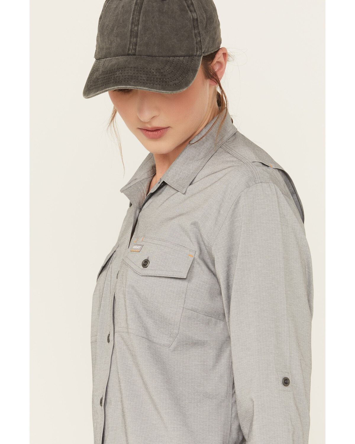 Image #2 - Ariat Women's Rebar Made Tough VentTEK Long Sleeve Work Shirt, Charcoal, hi-res