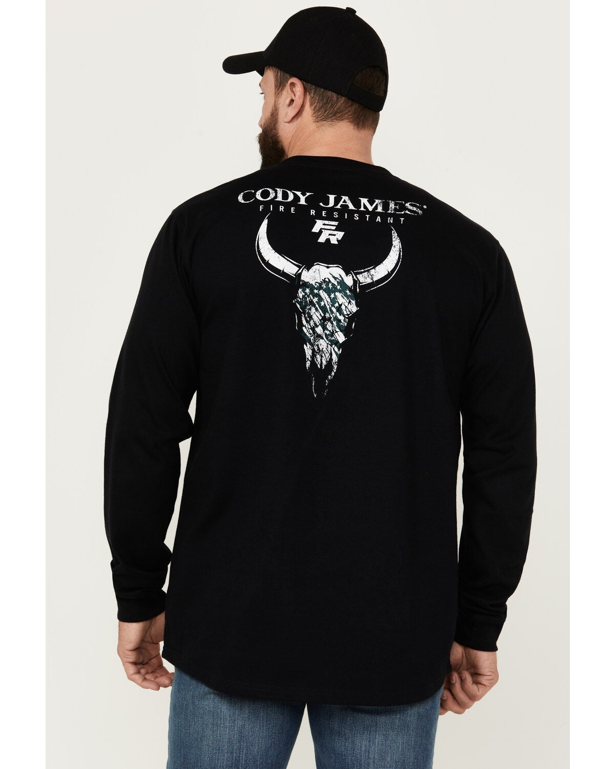 Cody James Men's FR Graphic Long Sleeve Graphic Work T-Shirt, Black, hi-res