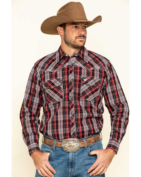 Image #1 - Cowboy Hardware Men's Chili Heeler Plaid Long Sleeve Western Shirt , , hi-res