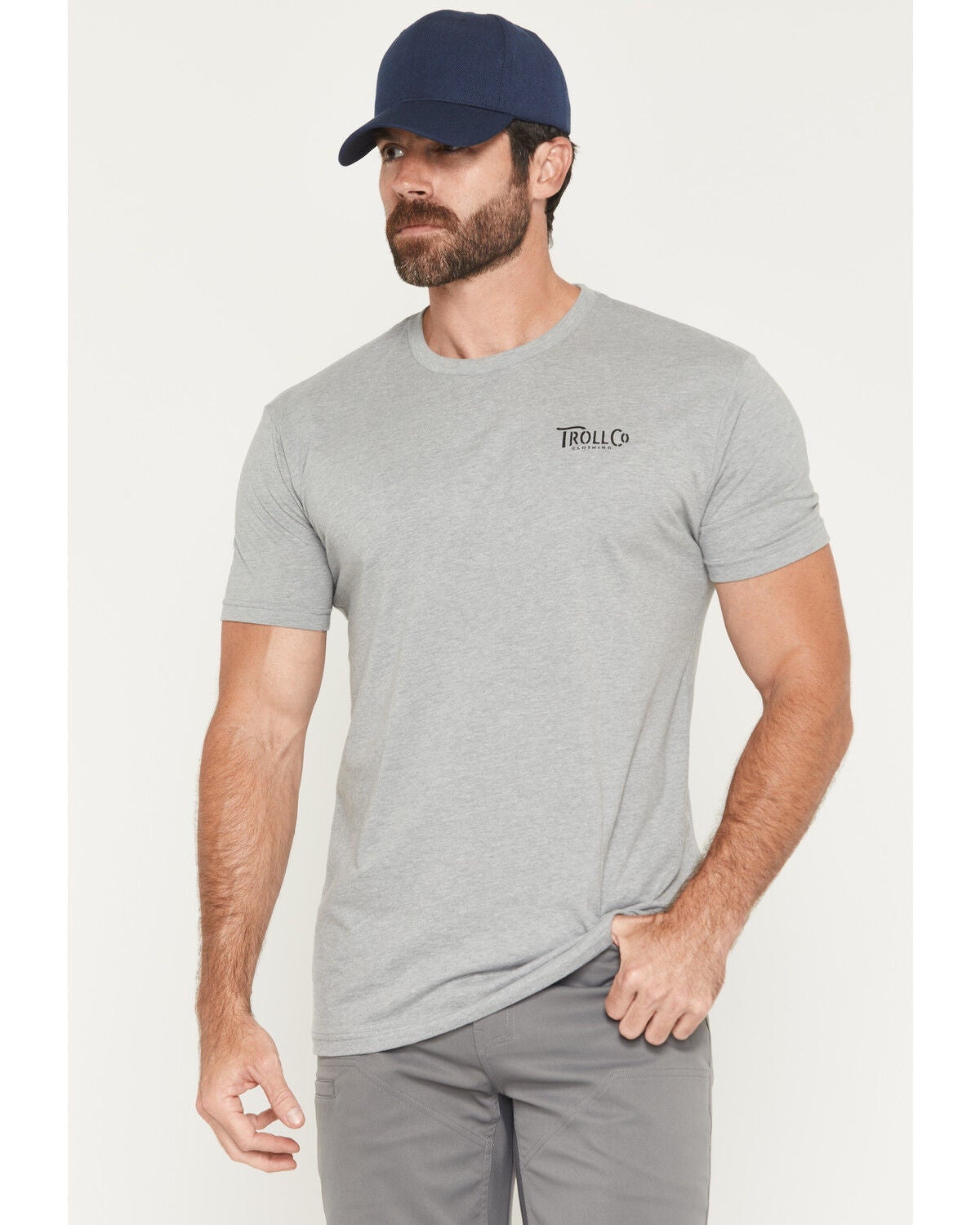 Image #2 - Troll Co Men's Headstrong Short Sleeve Graphic T-Shirt, Heather Grey, hi-res