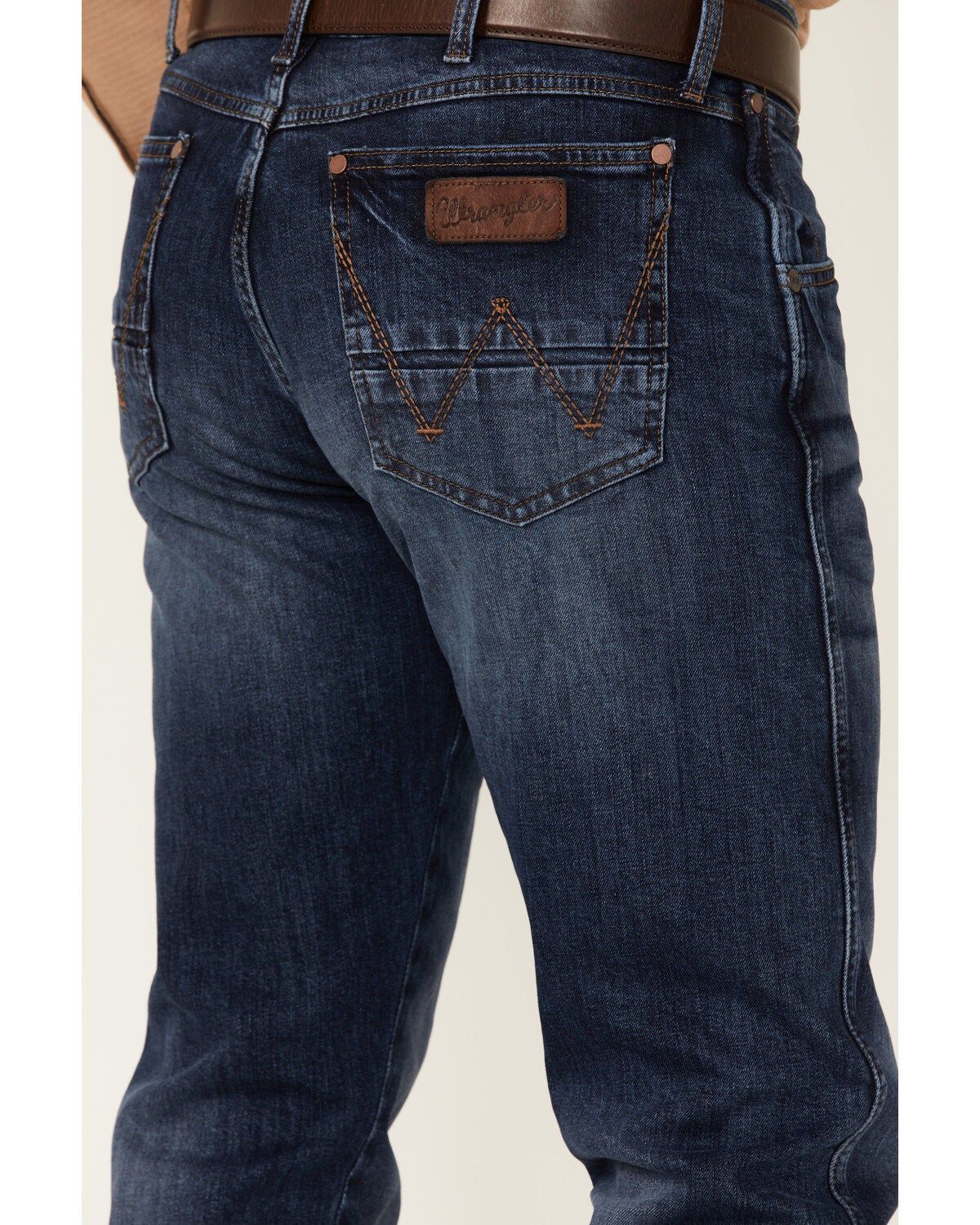 Image #4 - Wrangler Retro Men's Galaxy Dark Wash Stretch Slim Straight Jeans, Blue, hi-res