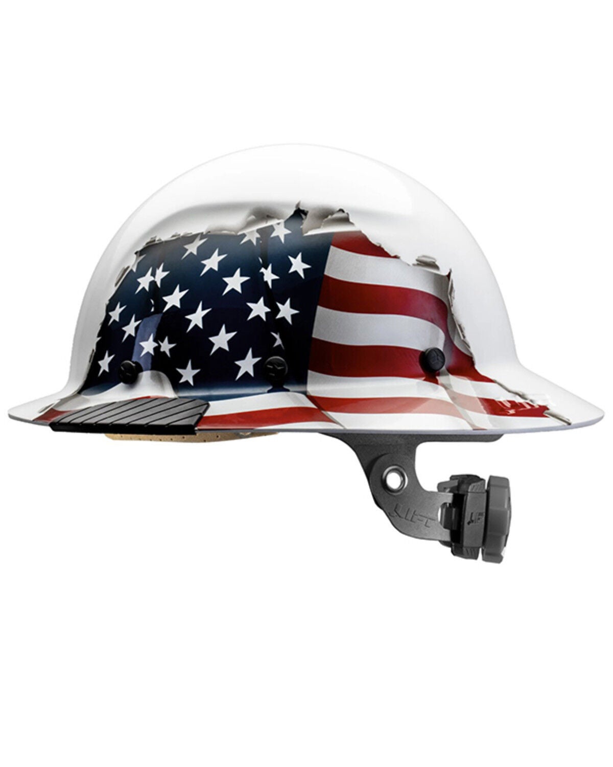 Image #1 - Lift Safety DAX American Flag Full Brim Hard Hat, Red/white/blue, hi-res