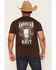 Image #1 - Cowboy Hardware Men's American Grit Short Sleeve Graphic T-Shirt, Brown, hi-res