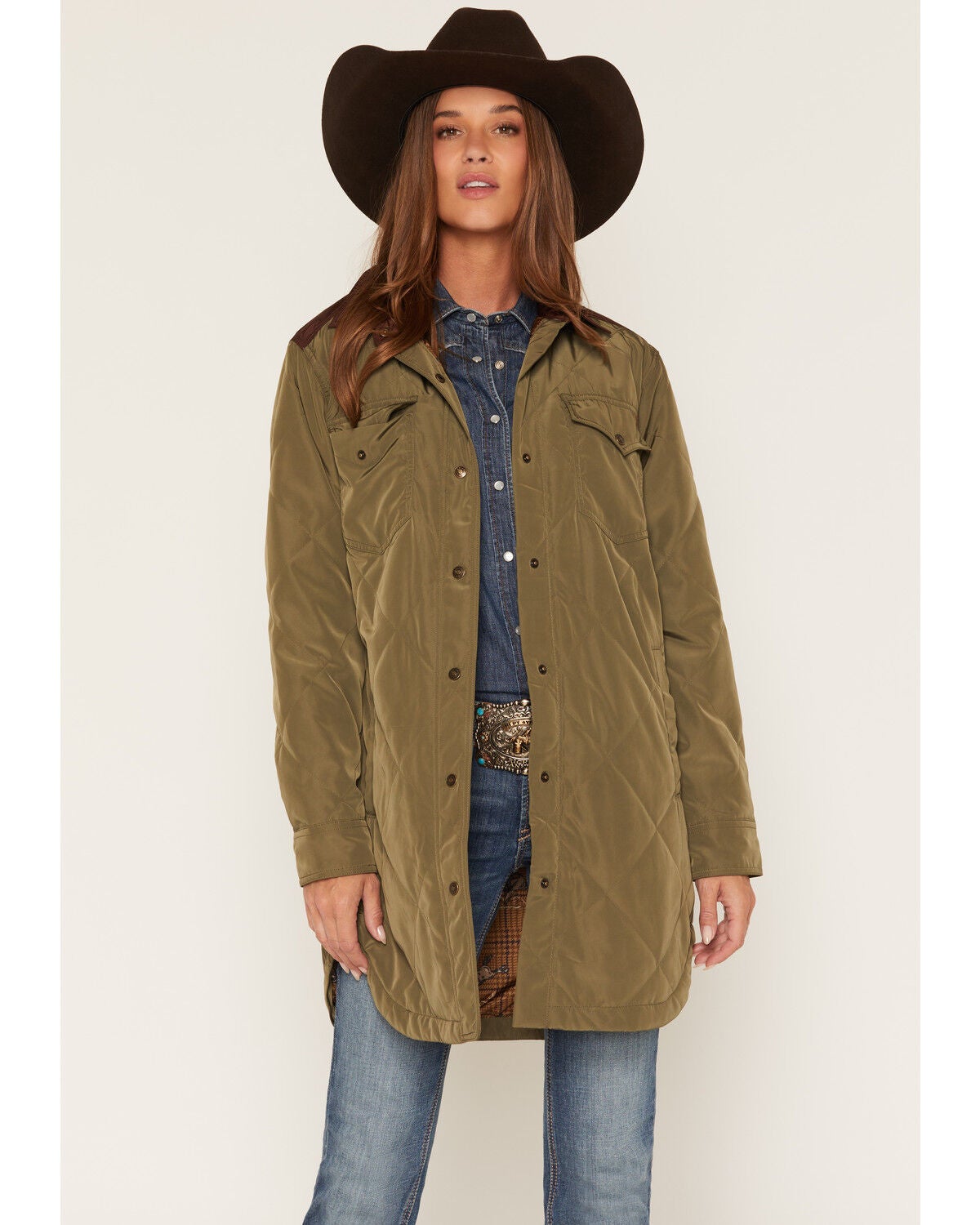 Image #1 - Ariat Women's Dilon Parka Jacket, Green, hi-res