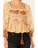 Image #3 - Miss Me Women's Floral Print Long Sleeve Peasant Top, Rust Copper, hi-res