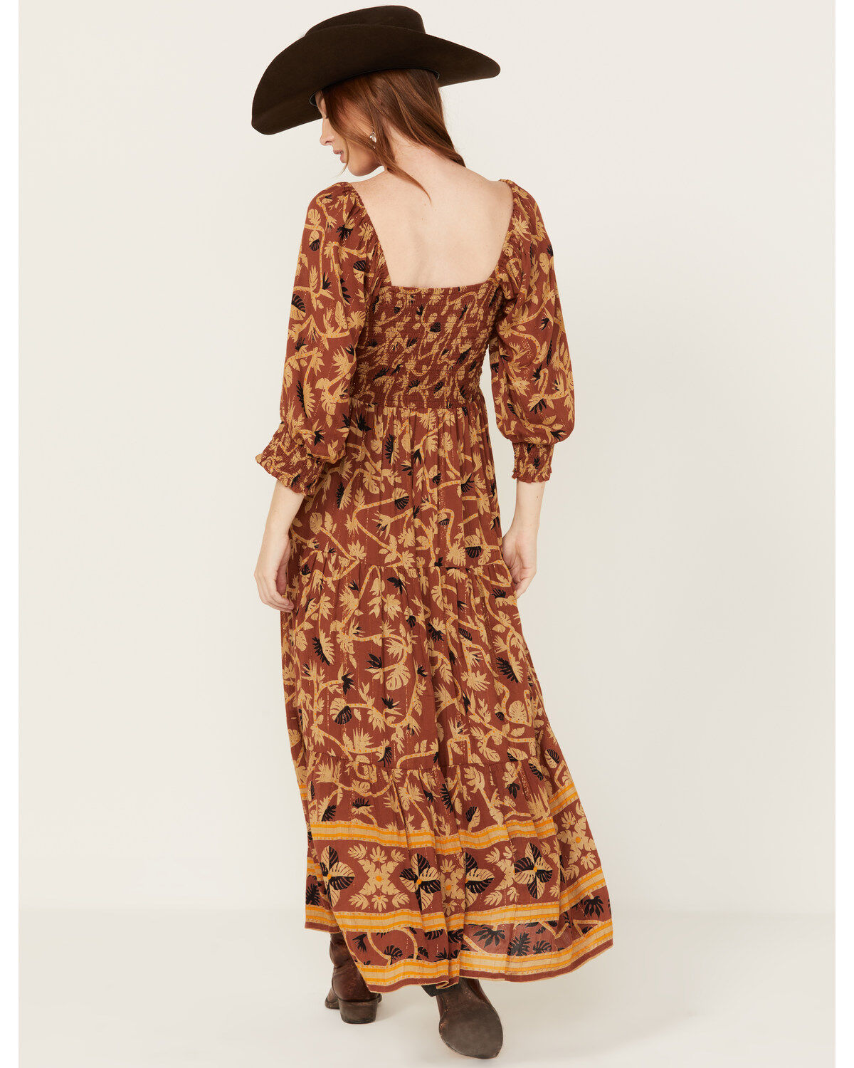 Image #4 - Angie Women's Border Print Long Sleeve Maxi Dress, , hi-res