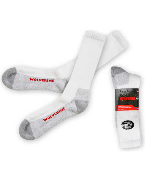 Wolverine Men's 2 Pack Boot Socks, White, hi-res