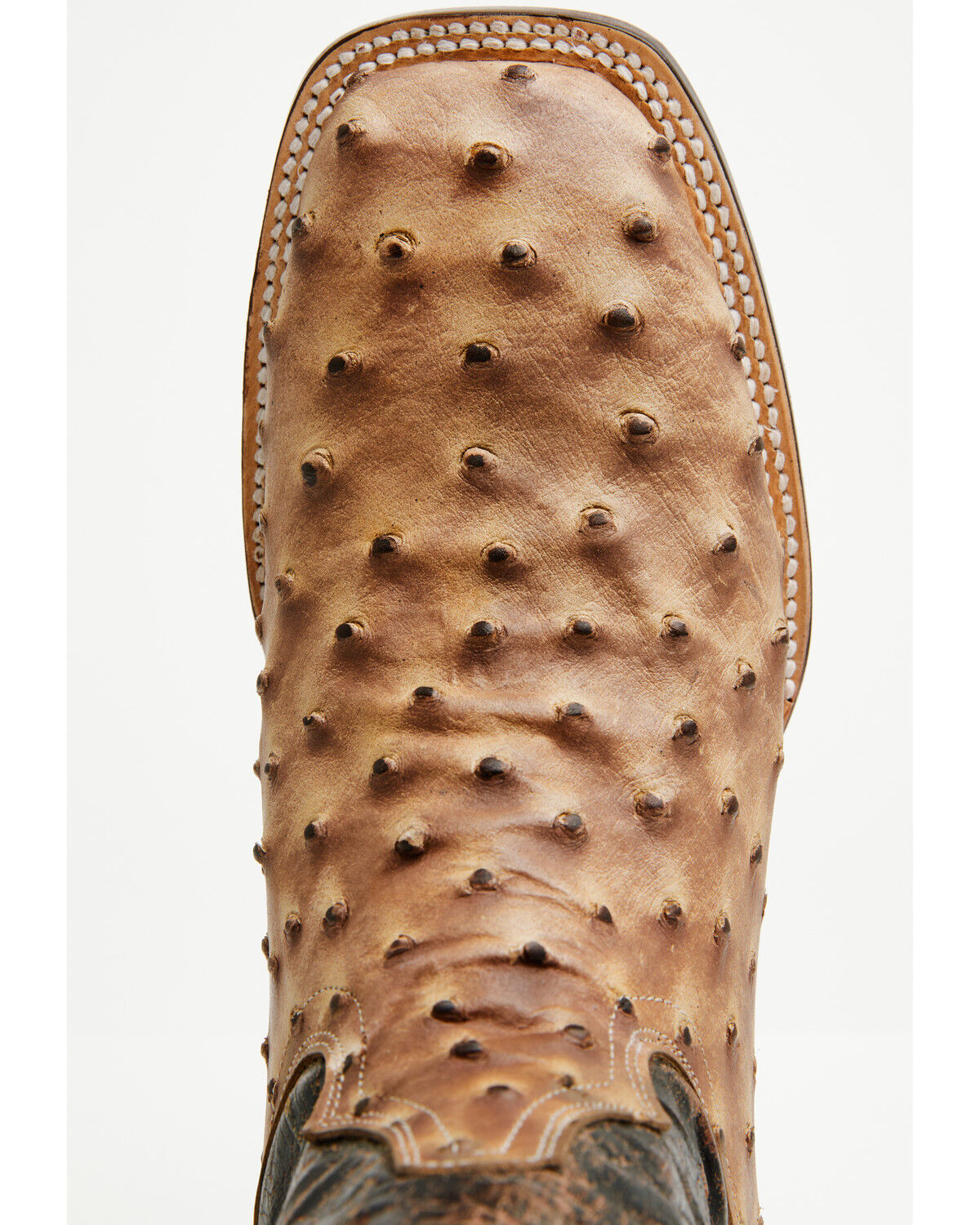 Image #6 - Tanner Mark Men's Ostrich Print Western Boots - Broad Square Toe, Brown, hi-res