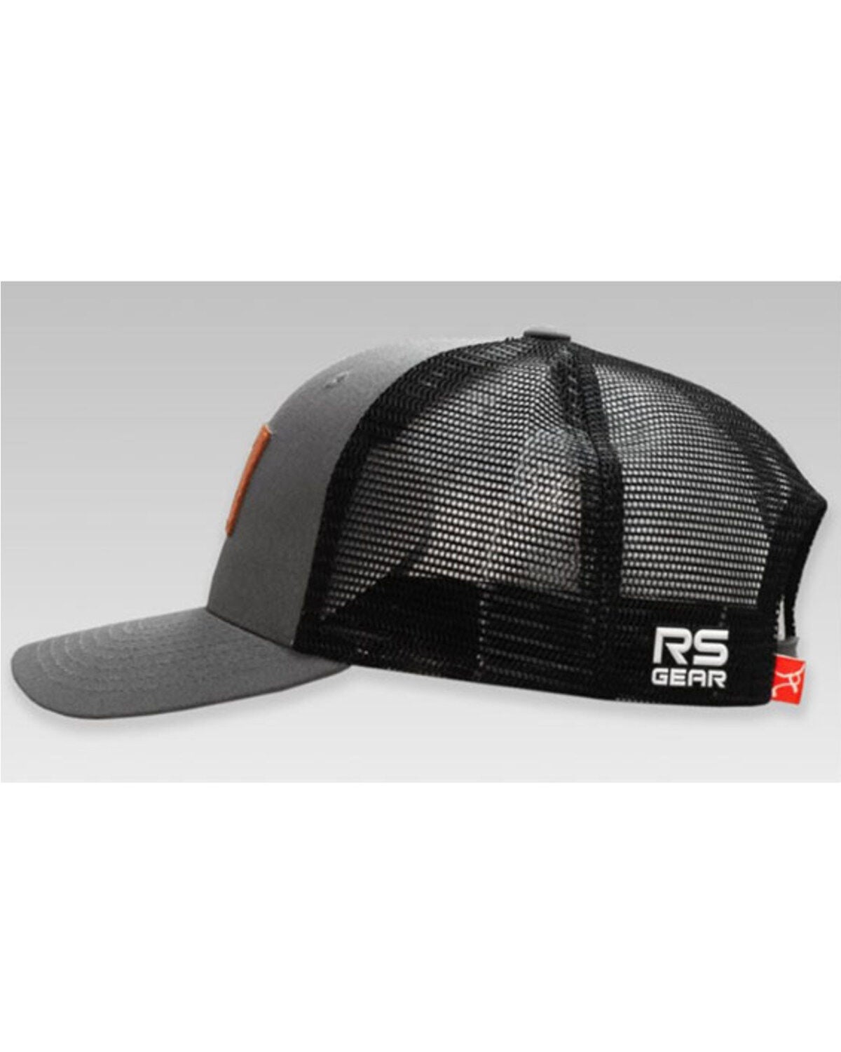 Image #3 - RopeSmart Men's Leather Solo Steerhead Patch Mesh-Back Ball Cap, Grey, hi-res